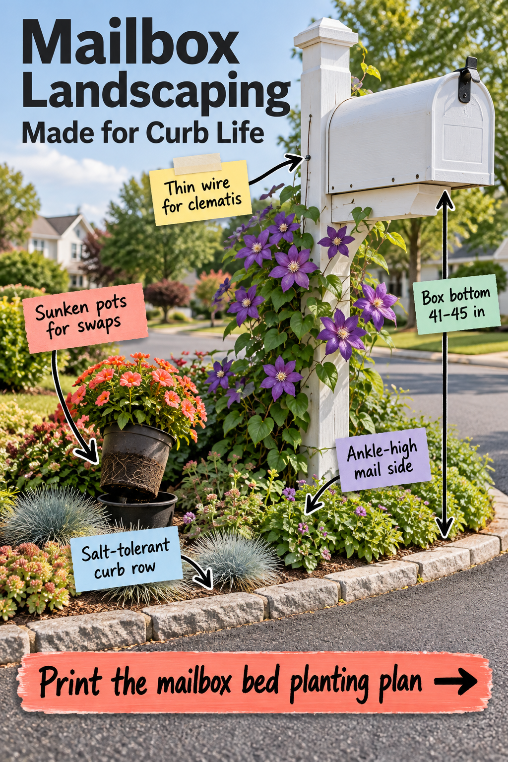 Mailbox Landscaping Plan: The Curb-Friendly Planting Layout