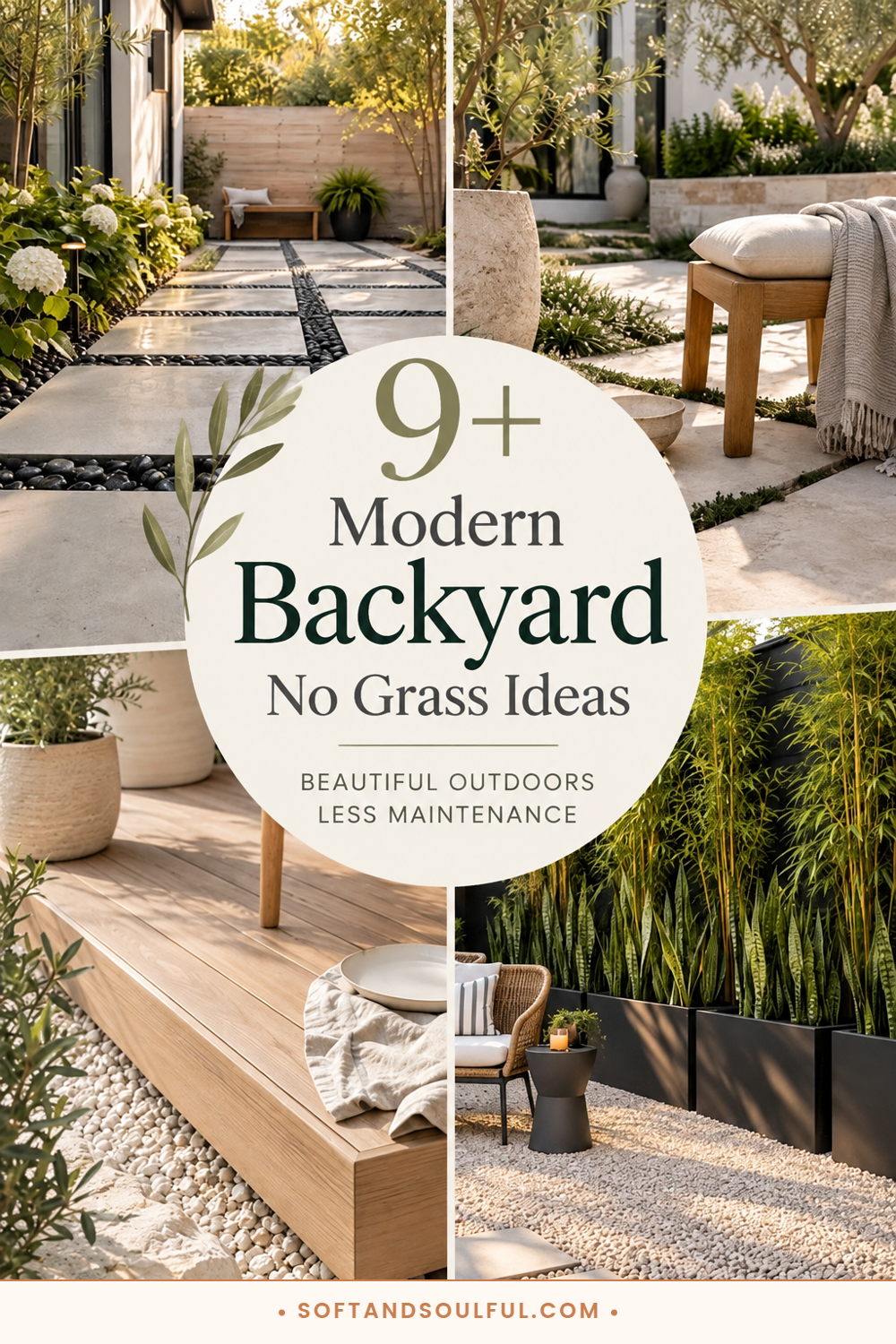 9+ Sleek Modern Backyard No Grass Ideas