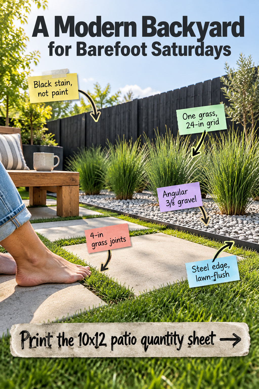 A Modern Backyard: The 10x12 Patio Quantity Sheet