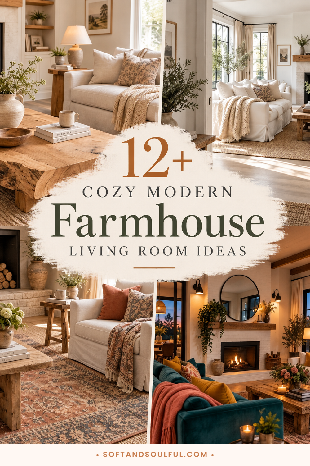 12+ Cozy Modern Farmhouse Living Room Ideas