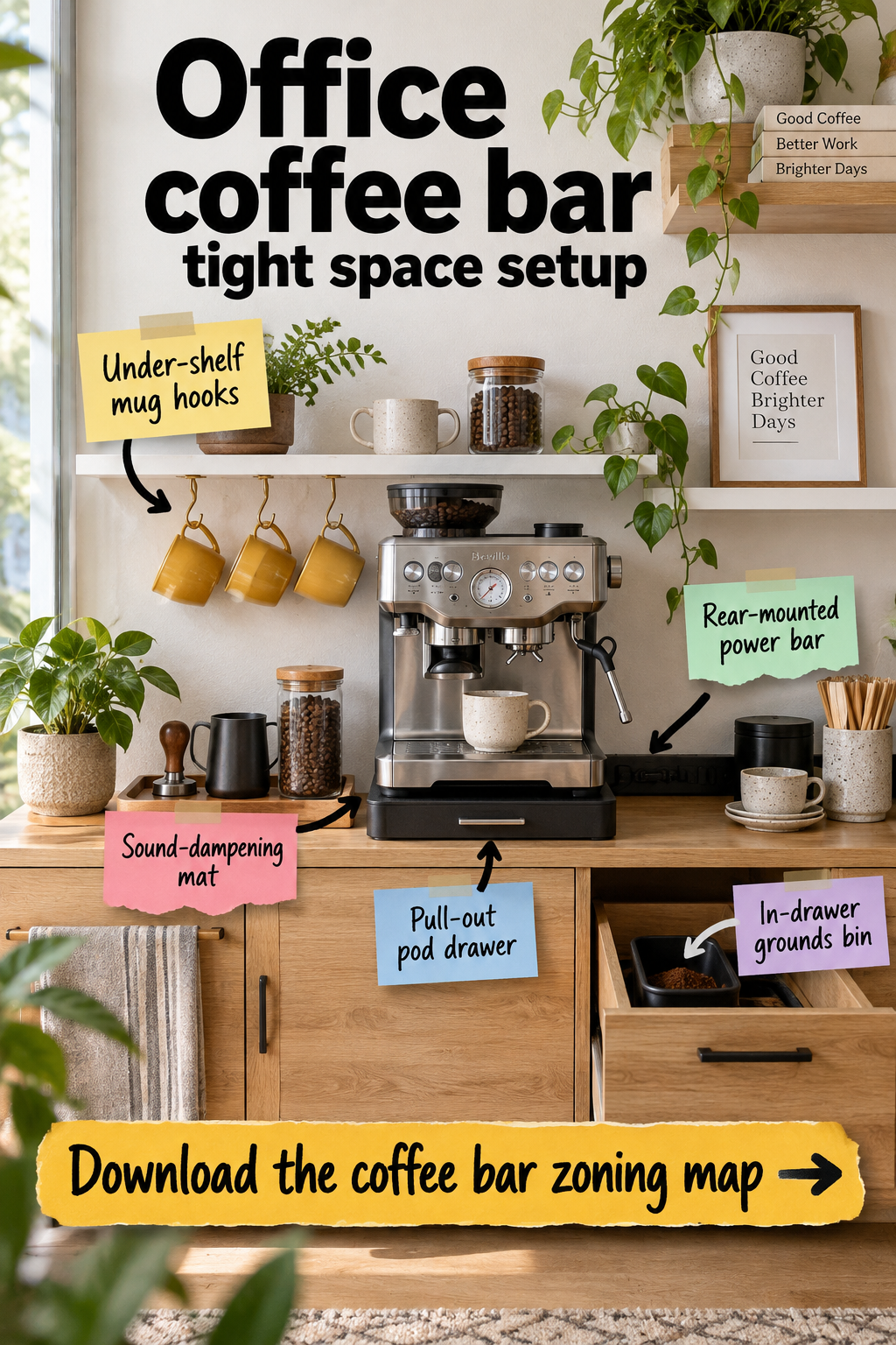 Office Coffee Bar Setup: Tight Space Zoning Map