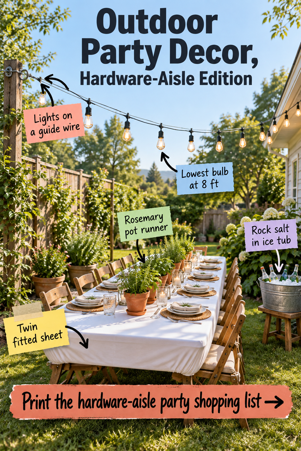 Outdoor Party Decor: The Hardware-Aisle 12-Guest Setup