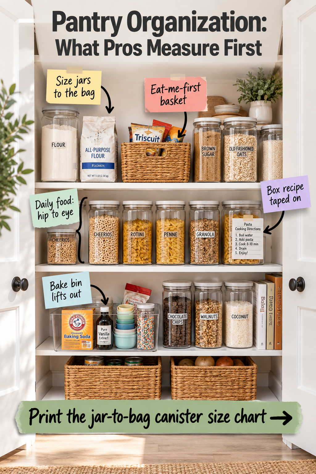 Pantry Organization: The Jar-to-Bag Canister Size Chart