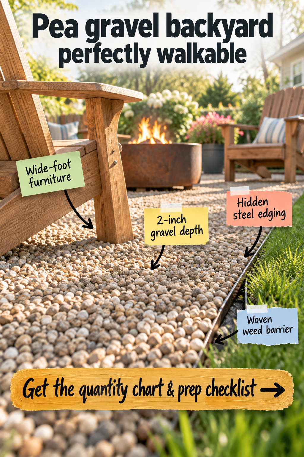 How to Build a Walkable Pea Gravel Backyard (Plus Quantity Chart)