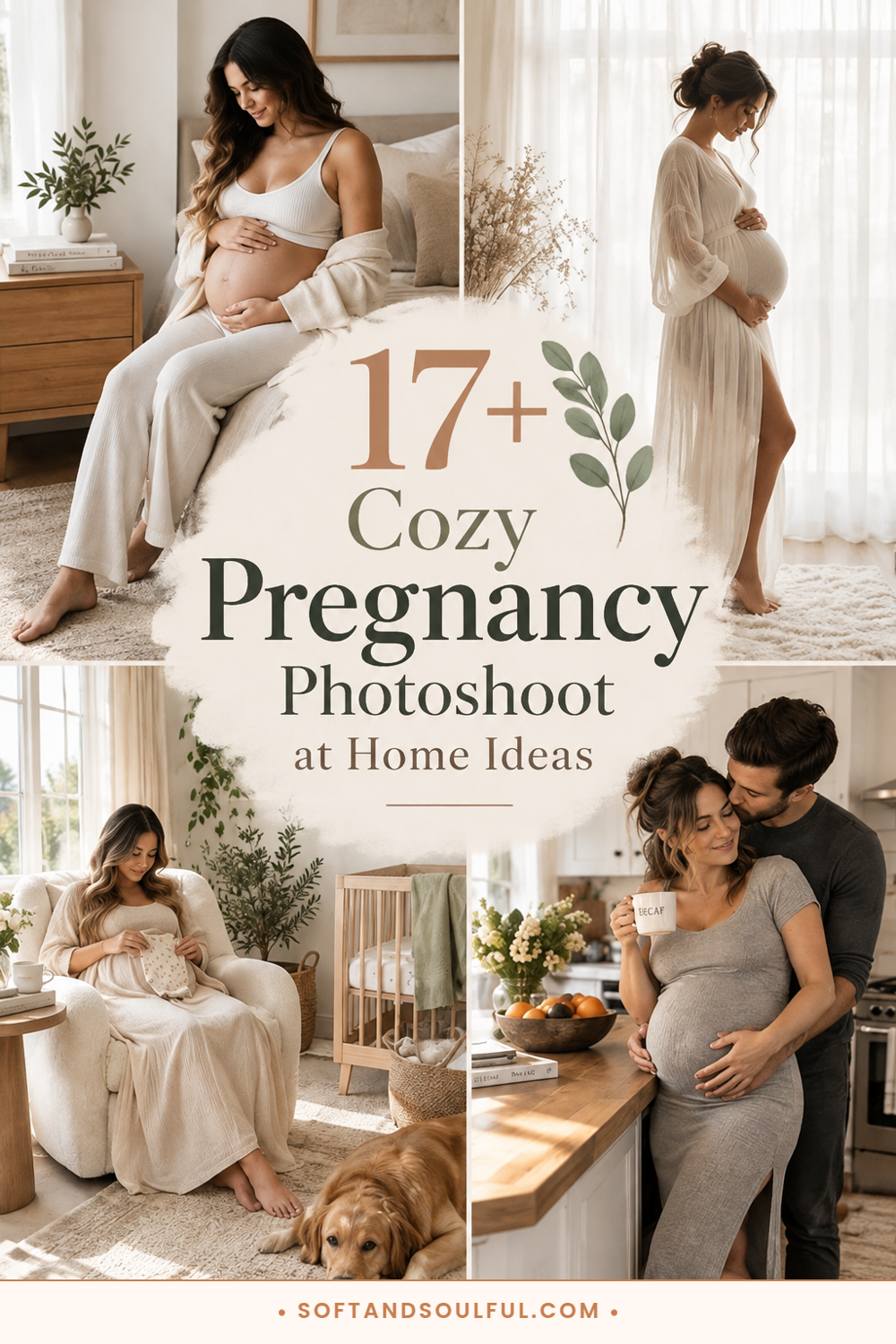 17+ Cozy Pregnancy Photoshoot at Home Ideas
