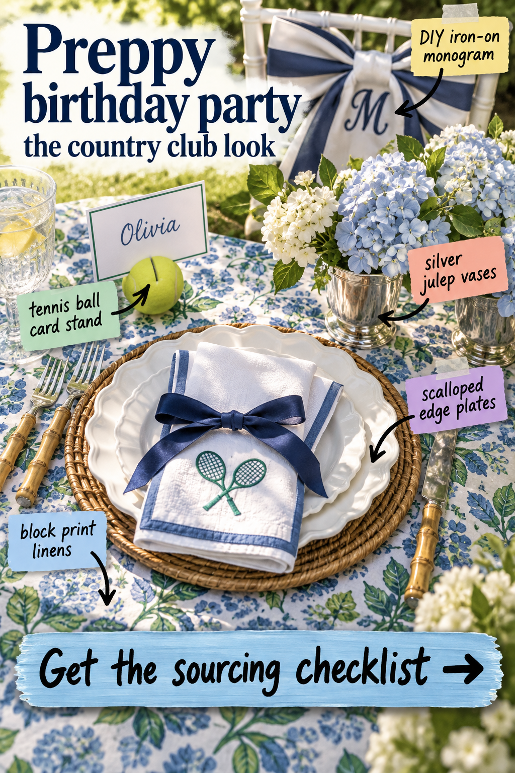 Preppy Birthday Party Ideas: The Country Club Look & Checklist