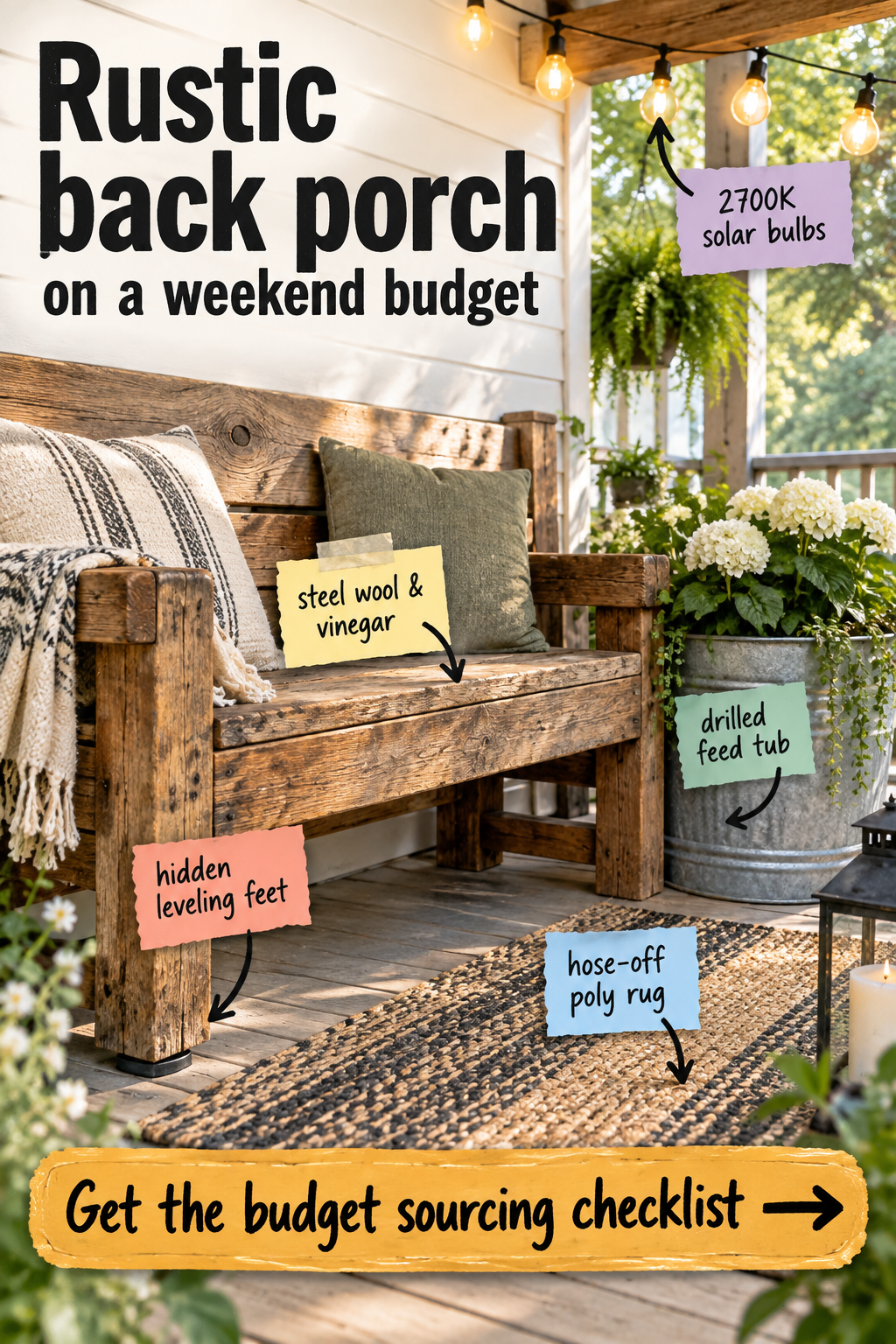 Rustic Back Porch on a Weekend Budget: Sourcing Checklist