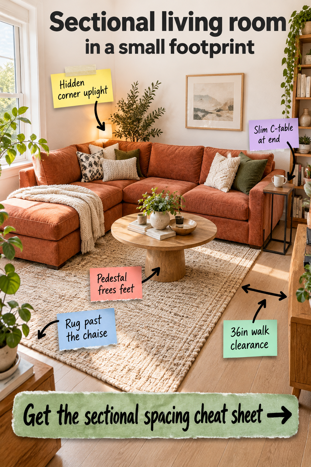 The Small Living Room Sectional Spacing Cheat Sheet