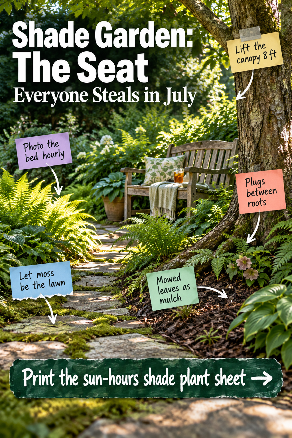 Shade Garden Guide: The Sun-Hours Plant Sheet & Light Log
