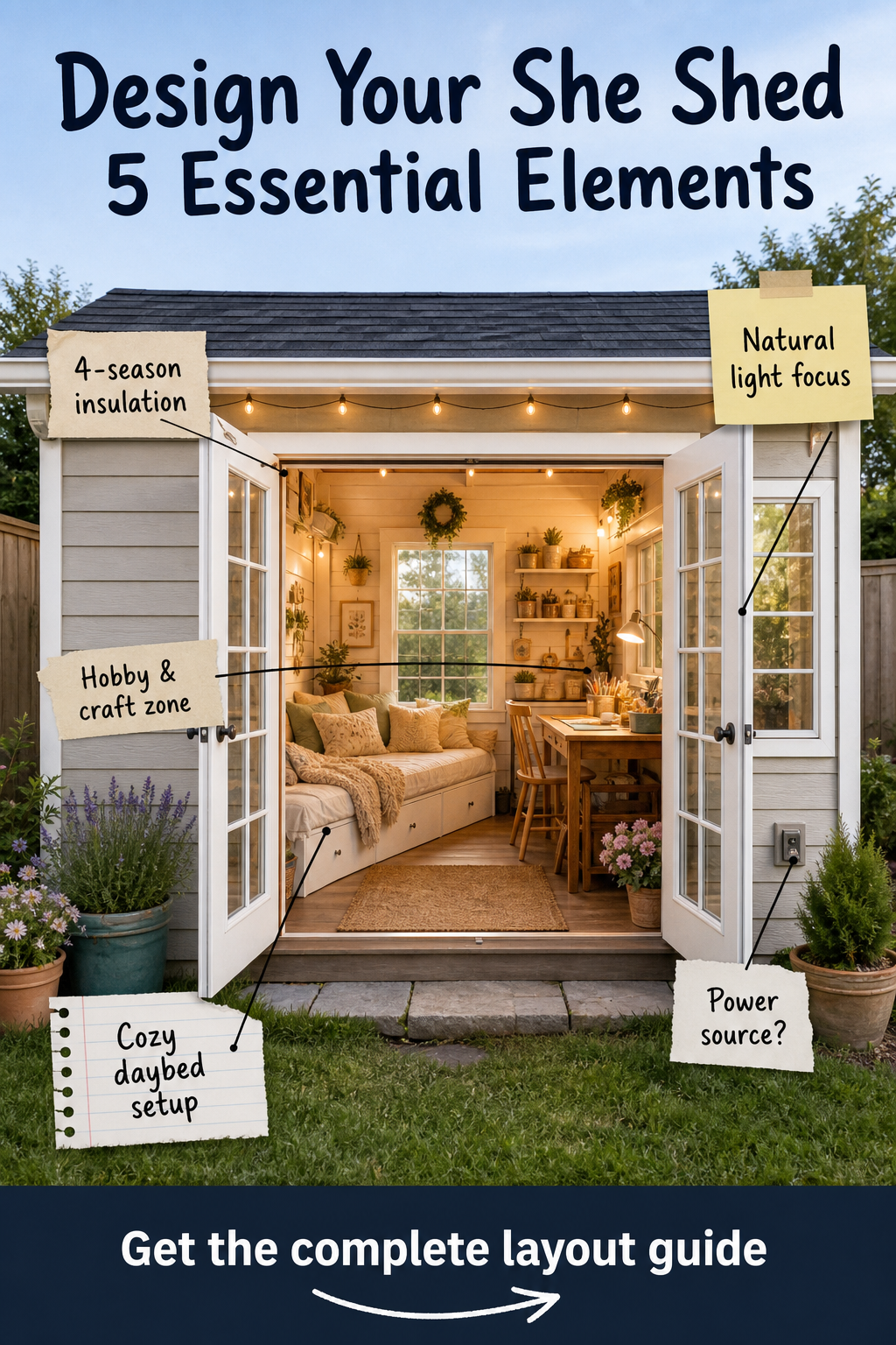 Design Your She Shed: The Complete 5-Element Layout Guide