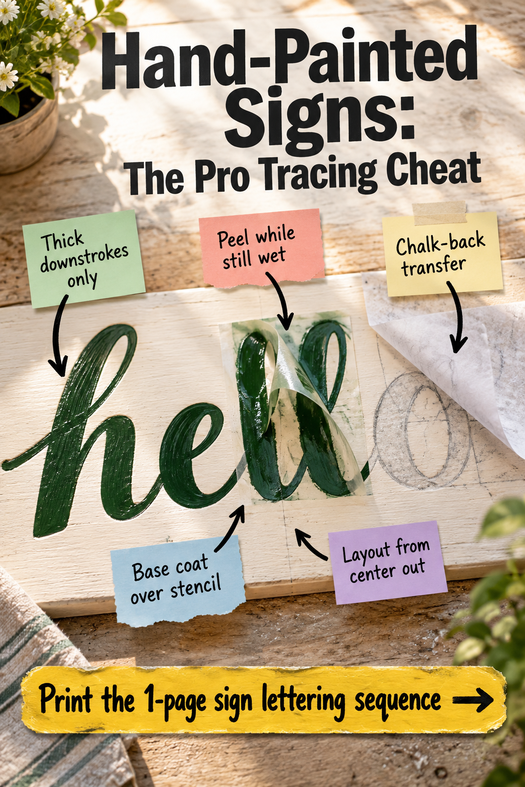 Hand-Painted Wood Signs: The Complete Tracing Cheat Sheet