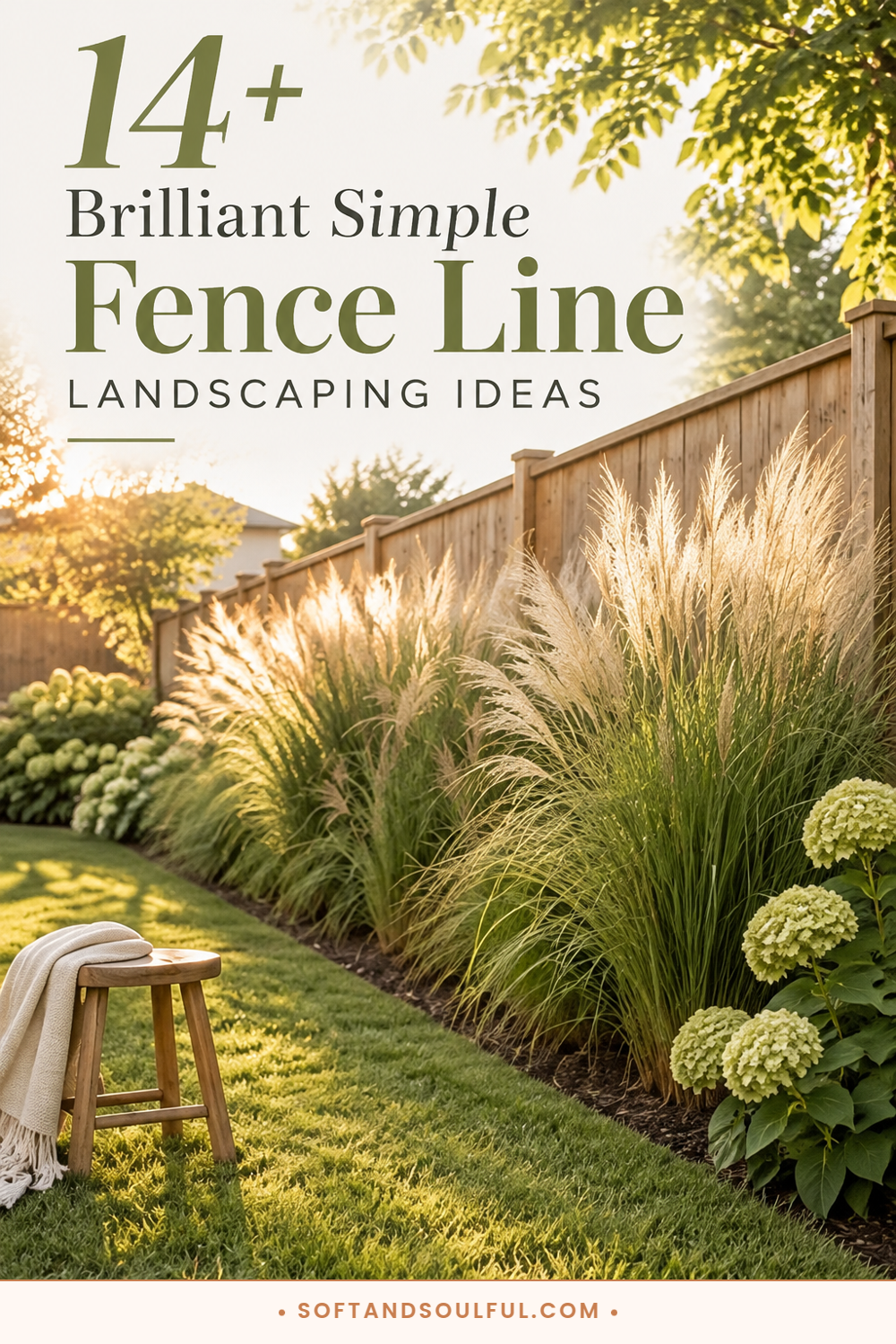 14+ Brilliant Simple Fence Line Landscaping Ideas