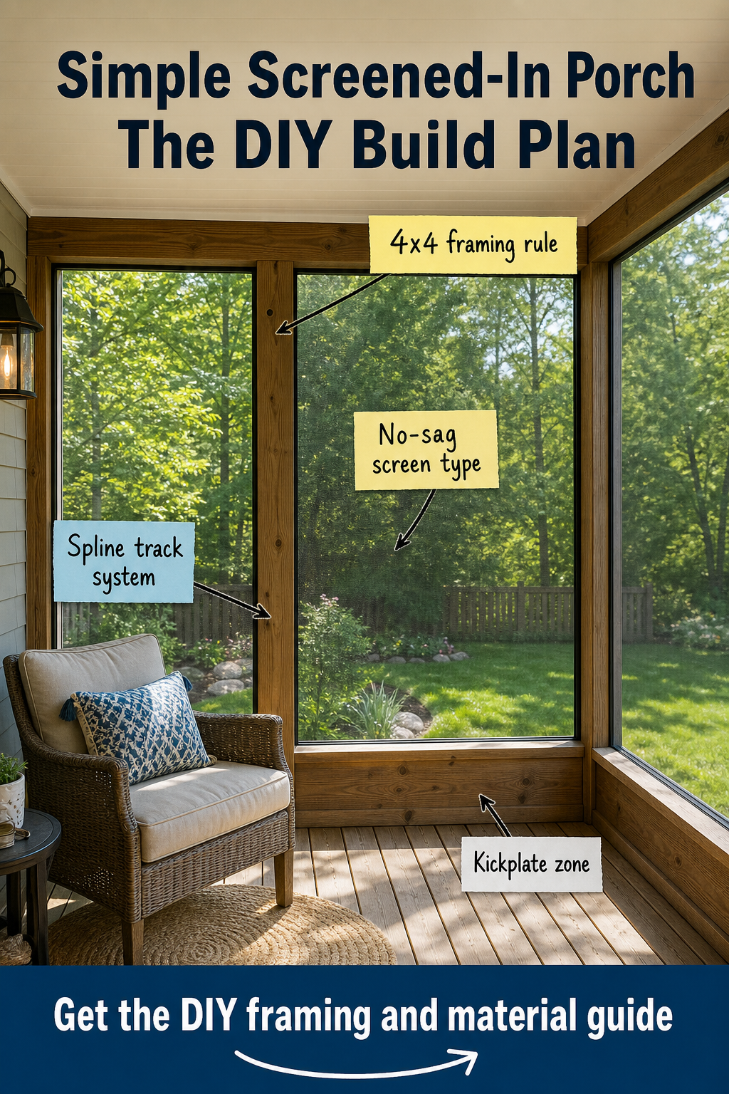 Simple Screened-in Porch: Complete DIY Build & Framing Plan