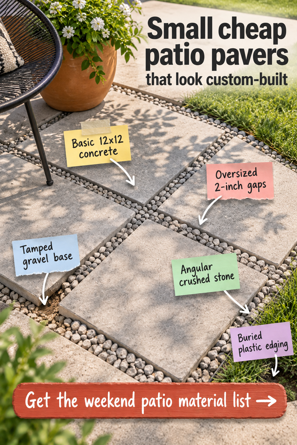 How to Build a Custom Patio with Cheap 12x12 Concrete Pavers