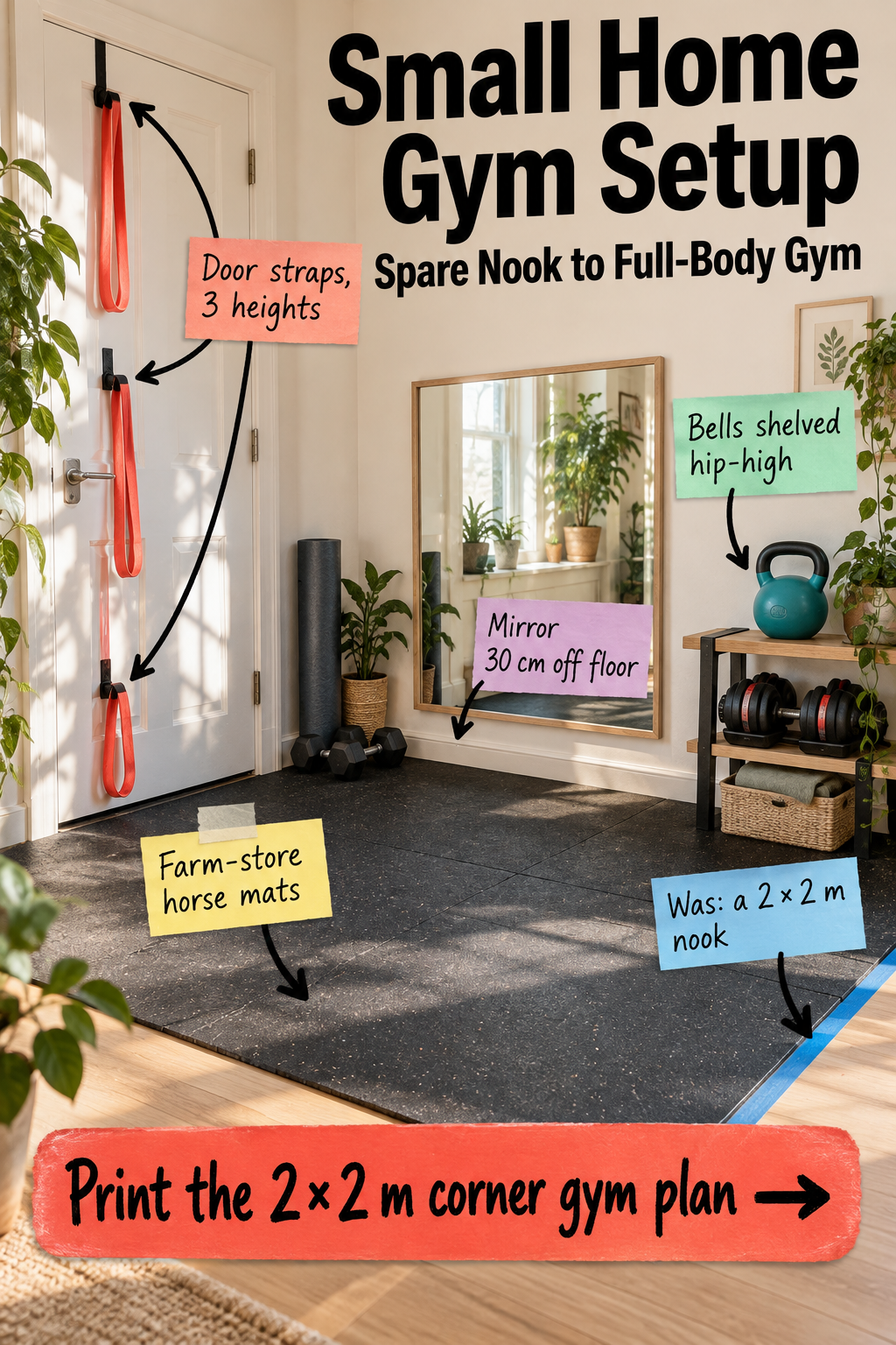 Small Home Gym Setup: The 2 &times; 2 Meter Corner Gym Plan