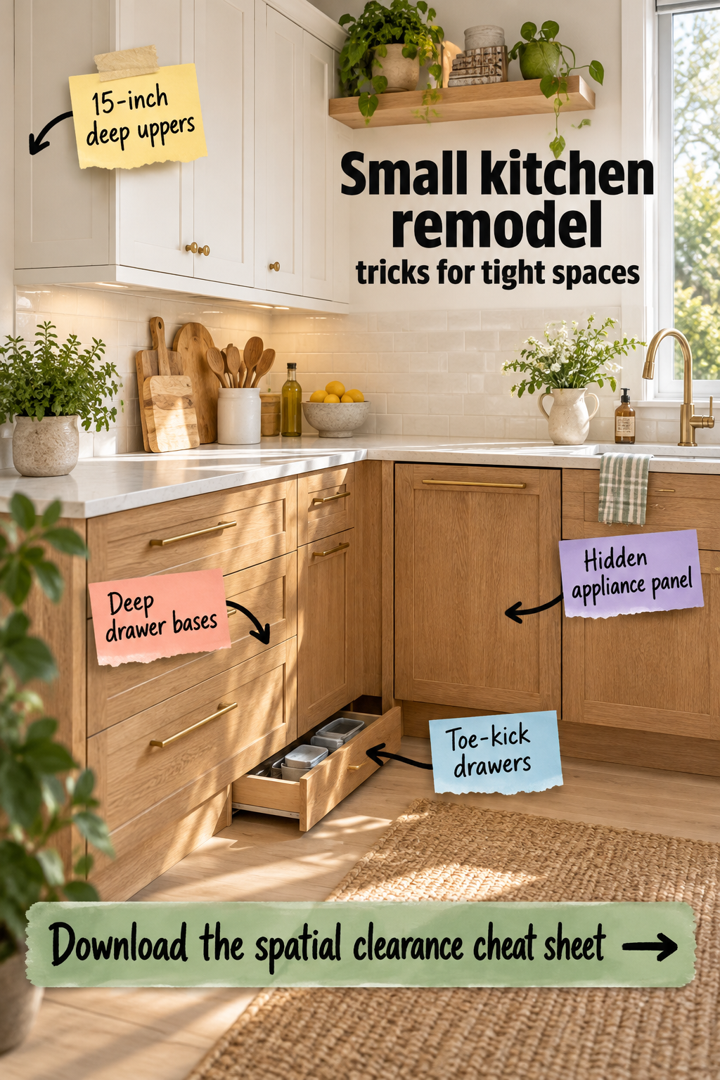 Small Kitchen Remodel Tricks & Spatial Clearance Cheat Sheet