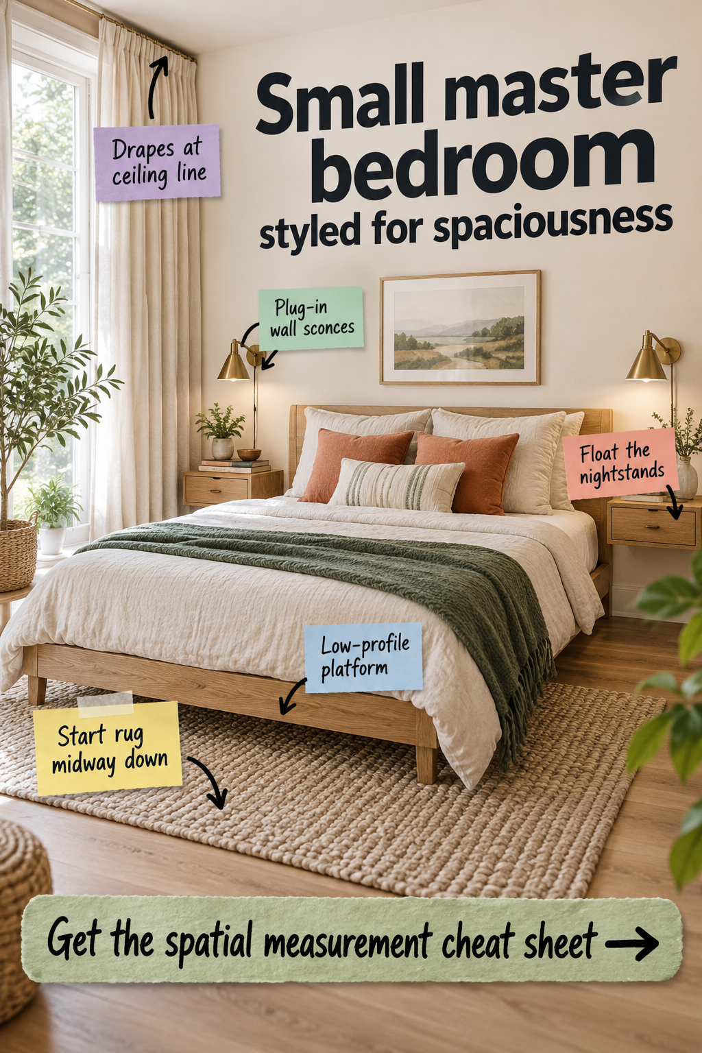 Small Master Bedroom Styling: Spatial Measurement Cheat Sheet