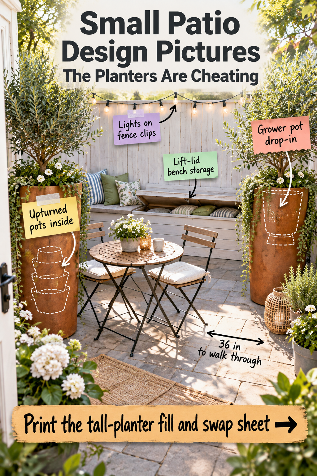 Small Patio Design Pictures: The Tall Planter Cheat Sheet