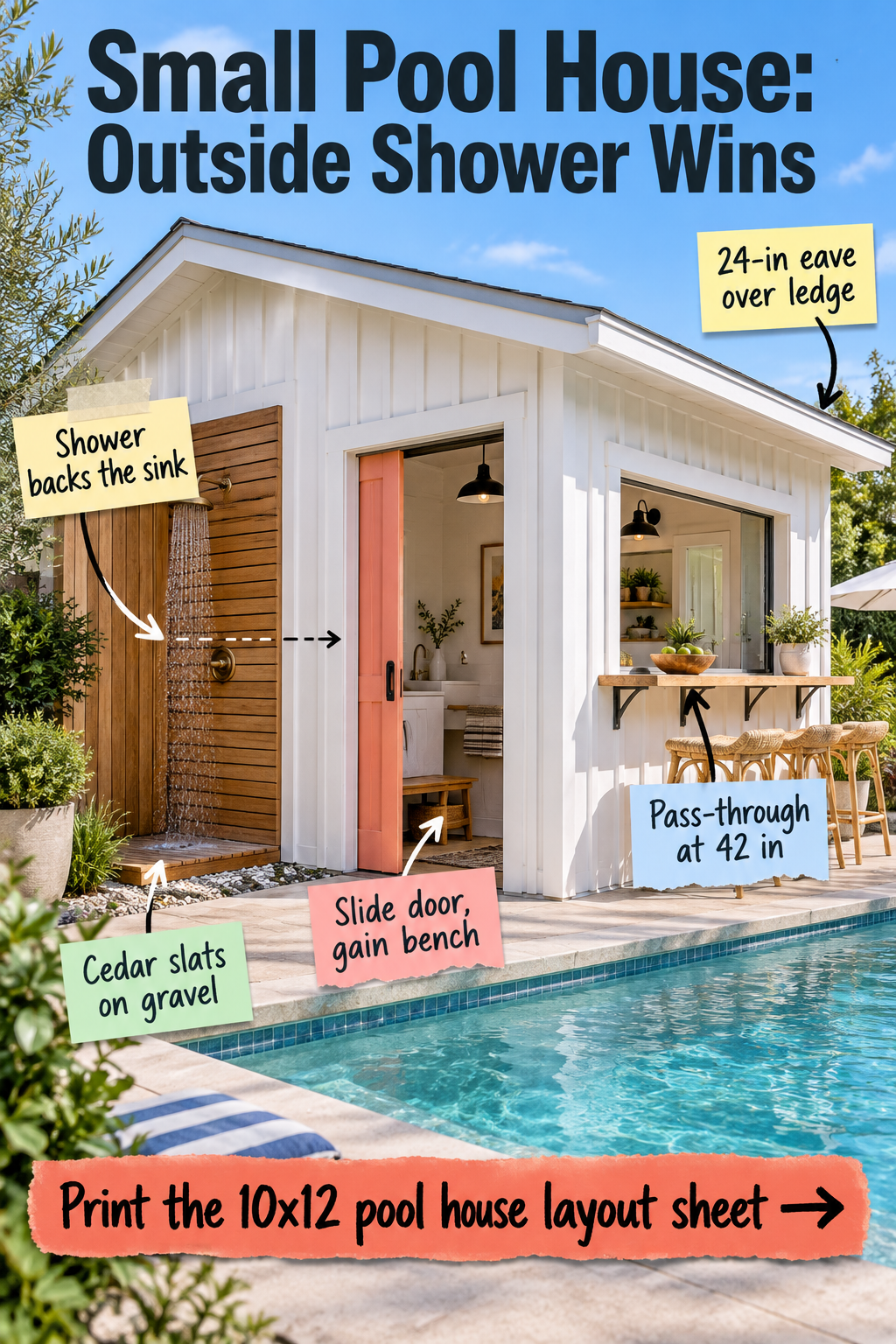Small Pool House Layout: The 10x12 Floor Plan