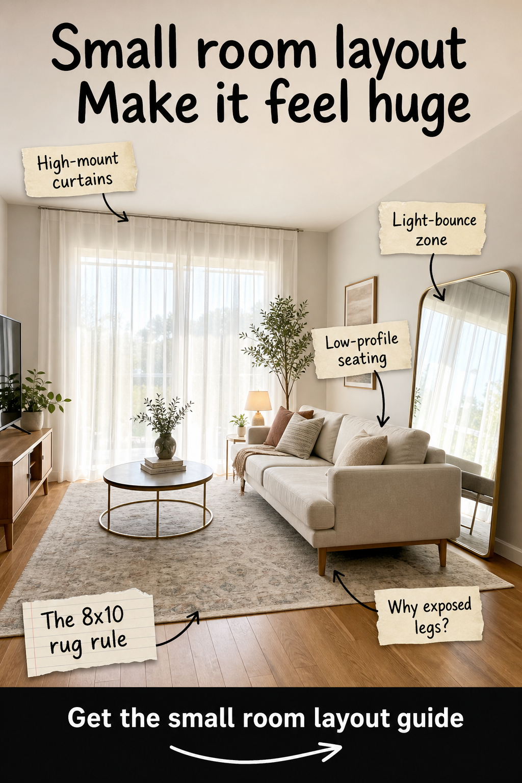 Small Room Layout Guide: Exact Spacing Rules to Make It Feel Huge