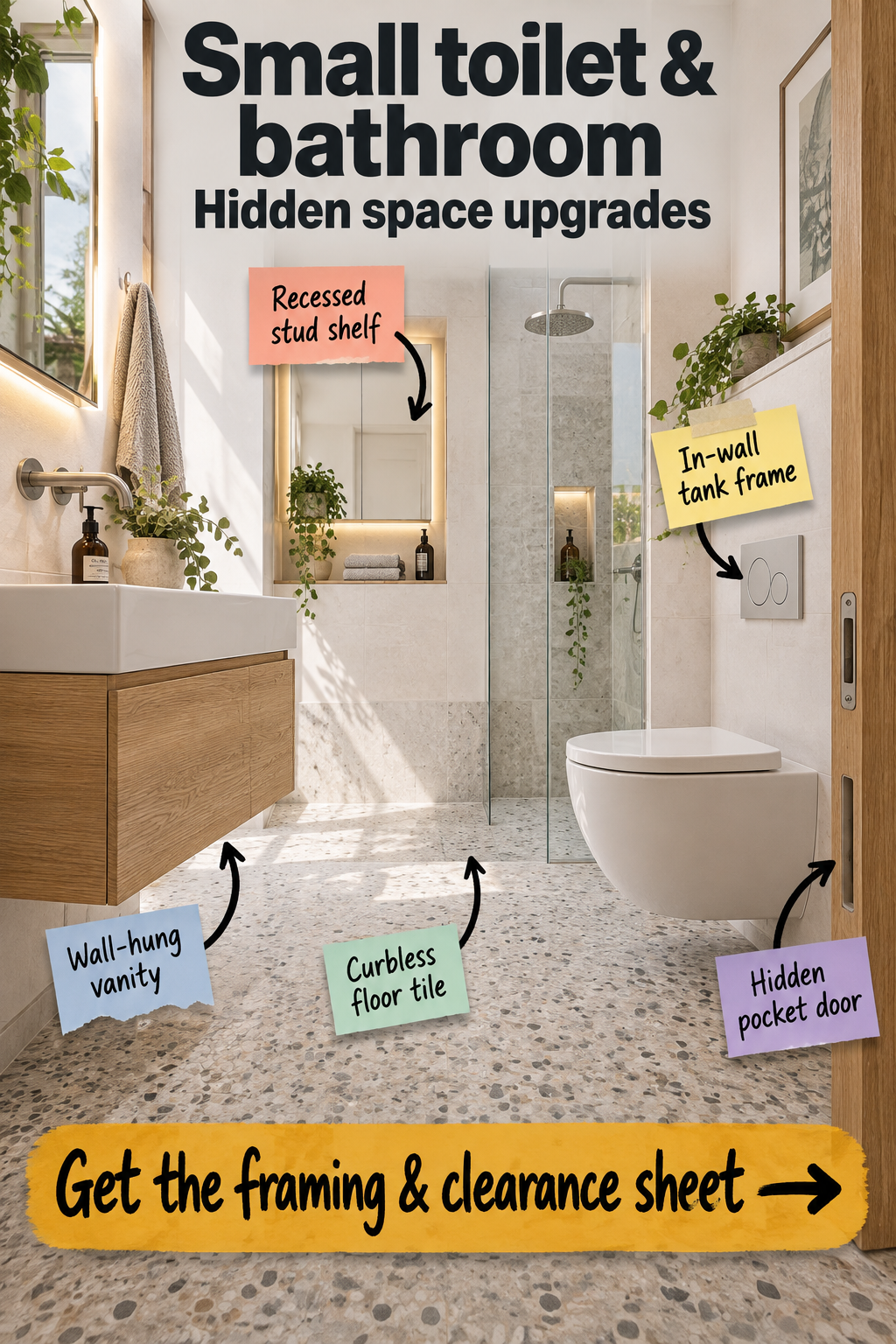 Small Bathroom Upgrades: Framing & Clearance Measurement Sheet