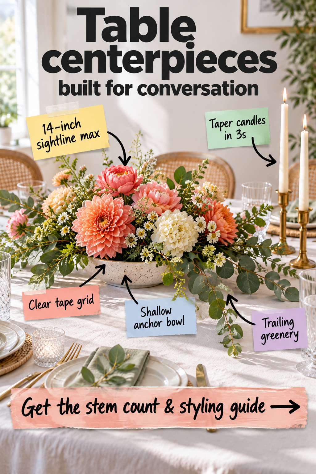Low Table Centerpieces: The Complete Stem Count Formula