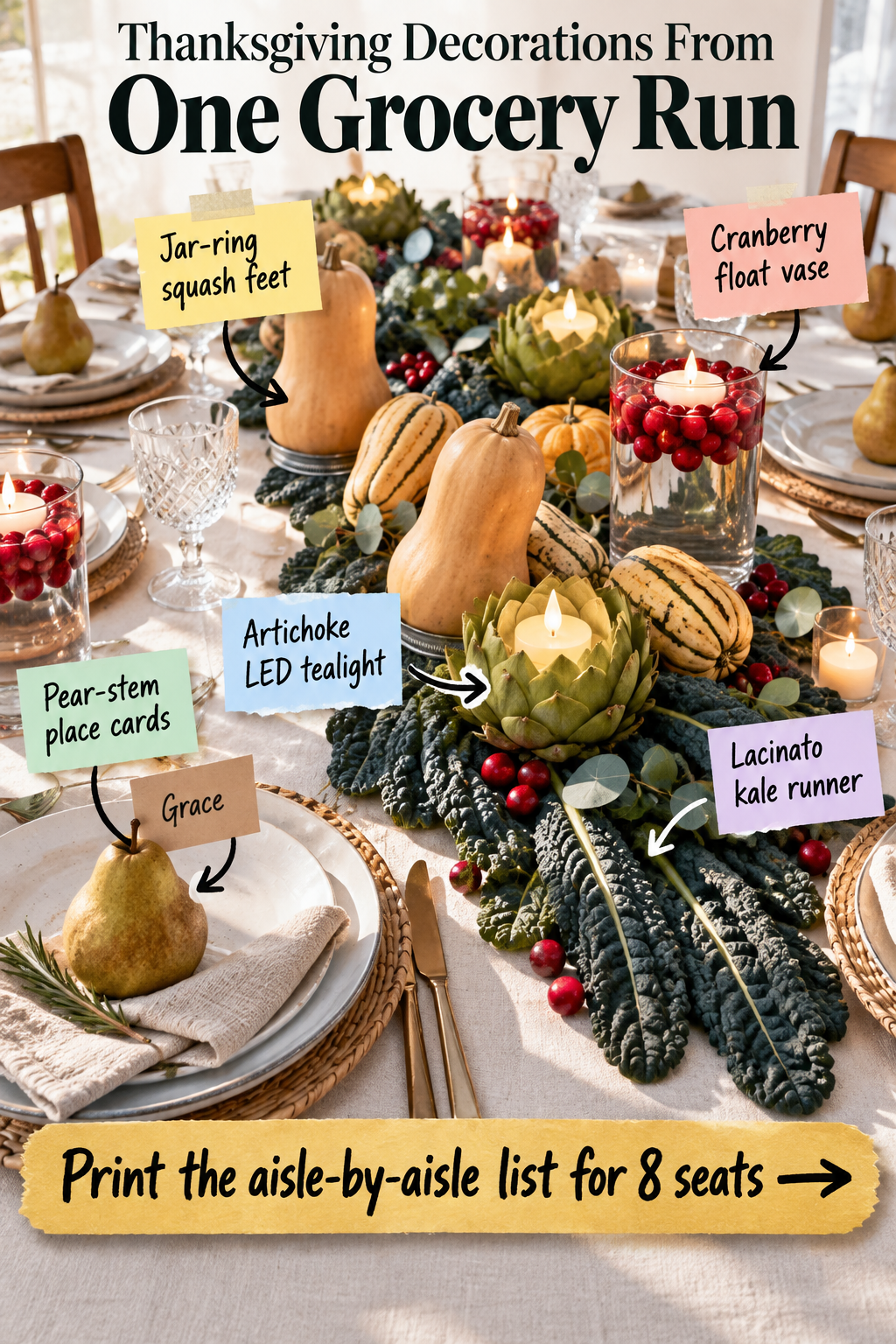 Grocery Store Thanksgiving Decorations: The 8-Seat Table List