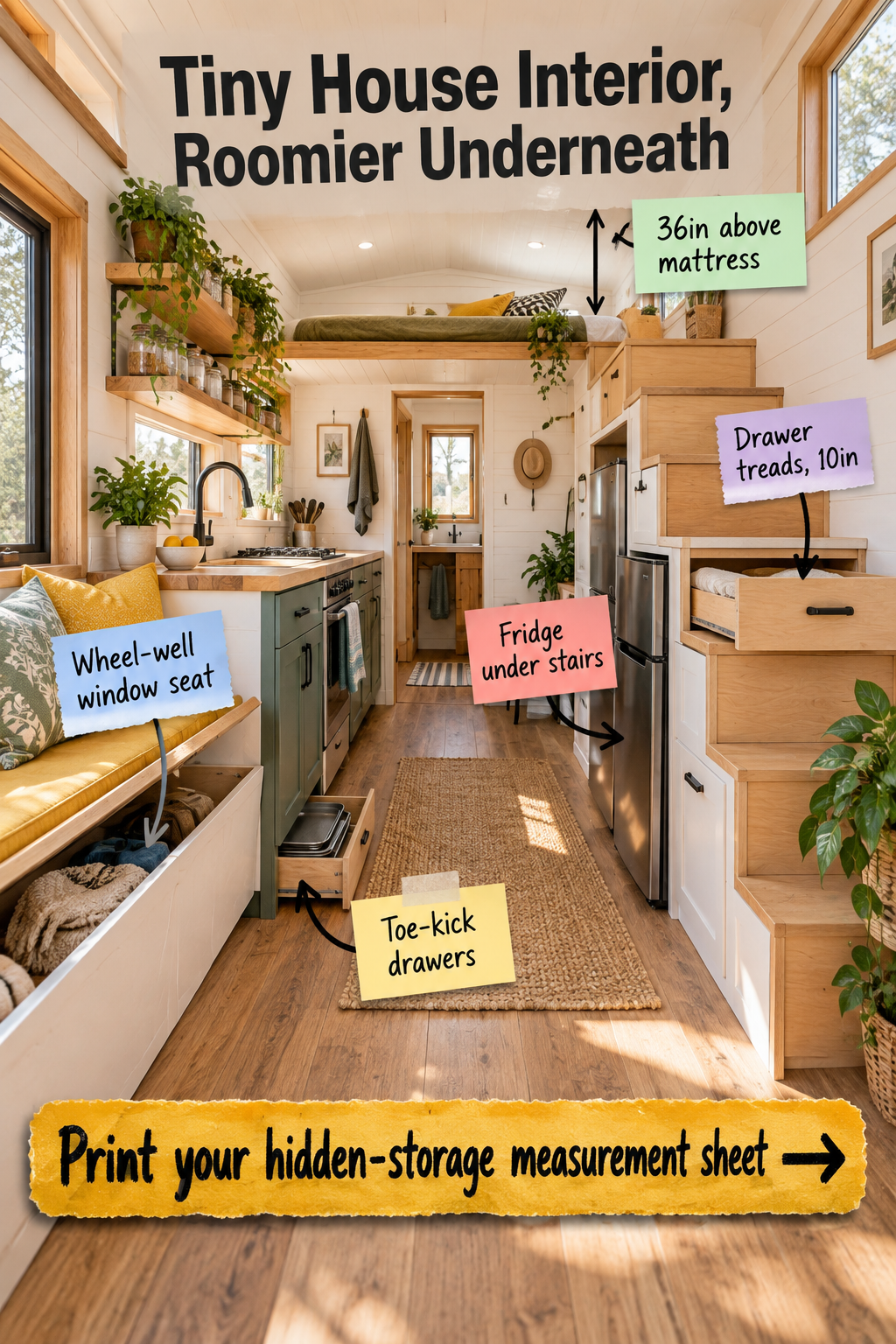 Printable Tiny House Hidden Storage Measurement Sheet