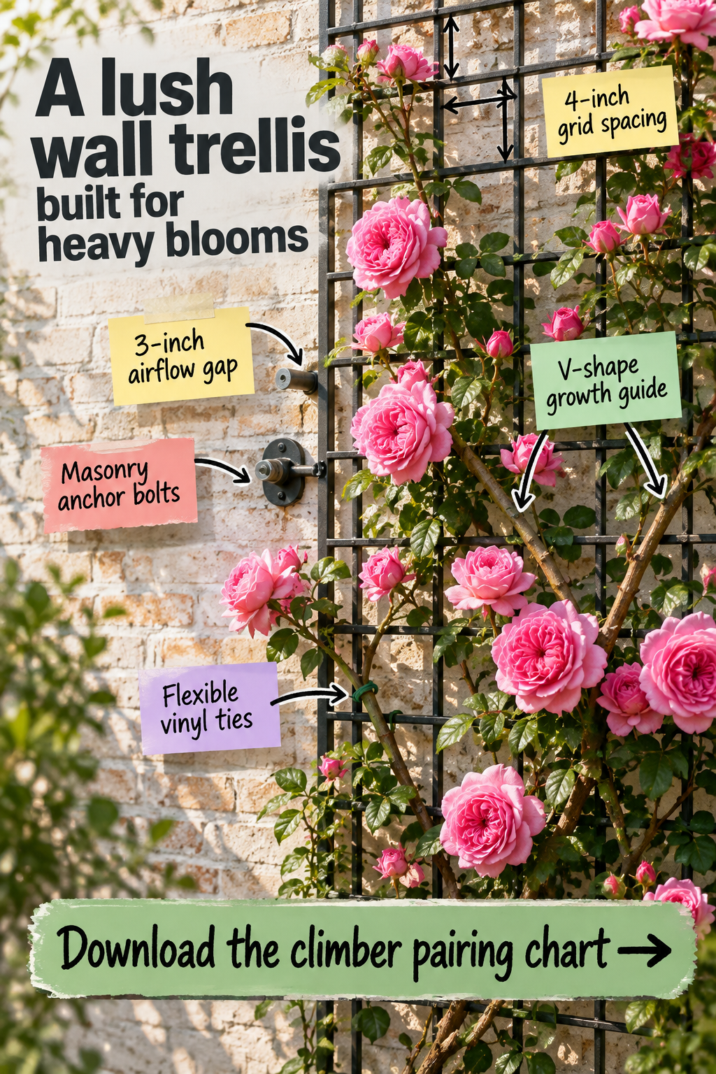 Build a Lush Wall Trellis & Get Our Climber Pairing Chart