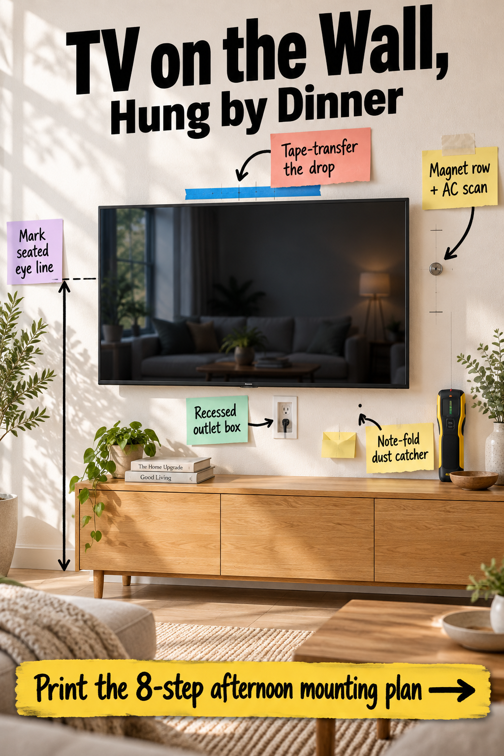 Wall Mount a TV by Dinner: Your Free 8-Step Printable Plan