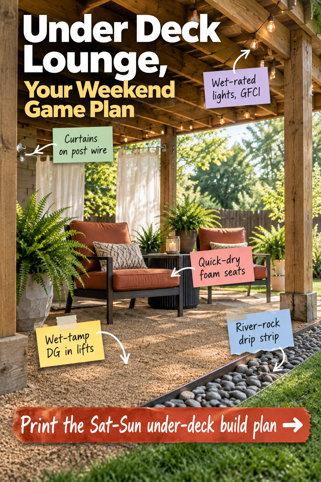 Under-Deck Lounge: Your Weekend Build Plan & Shopping List