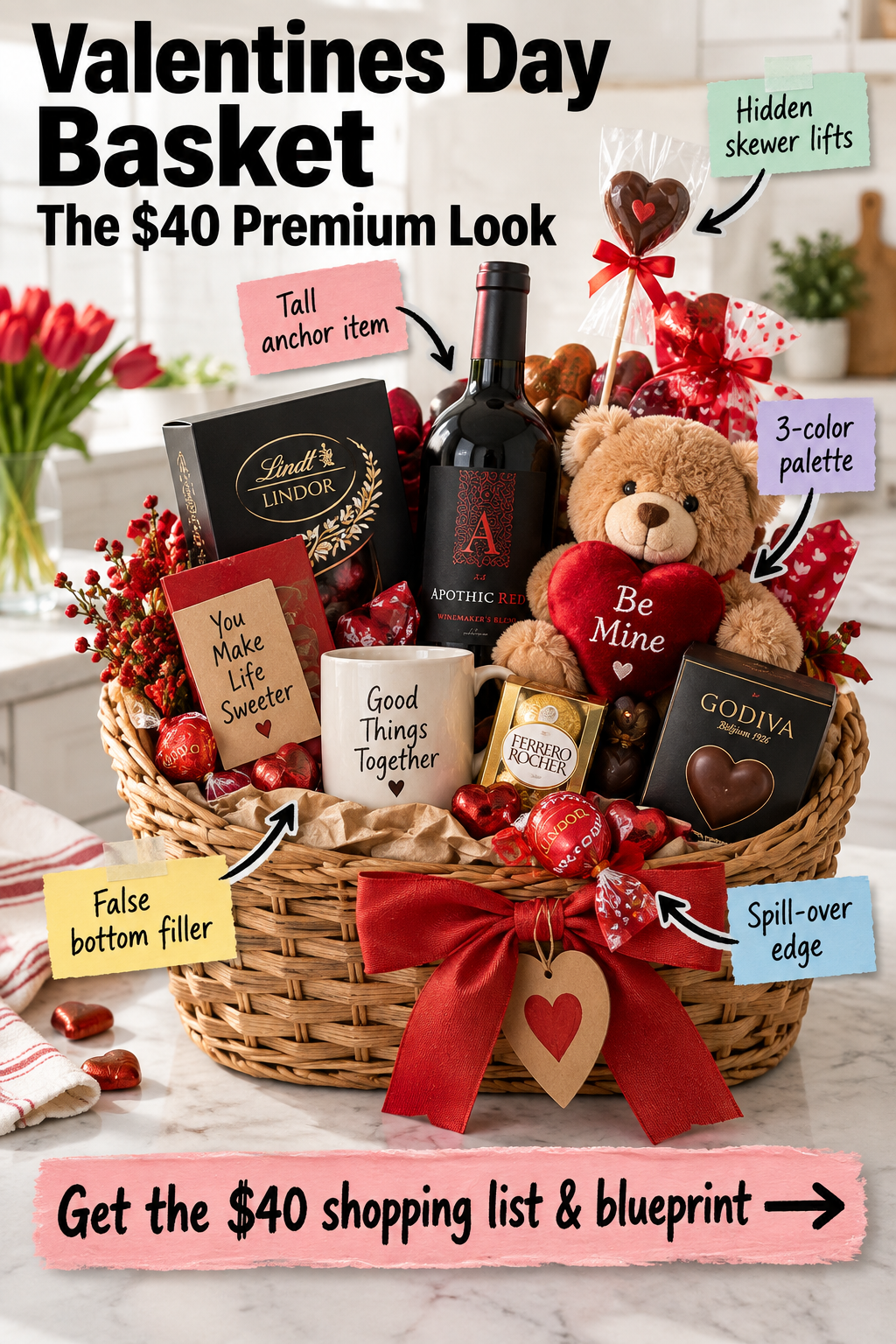How to Build a $40 Premium Valentine's Day Gift Basket