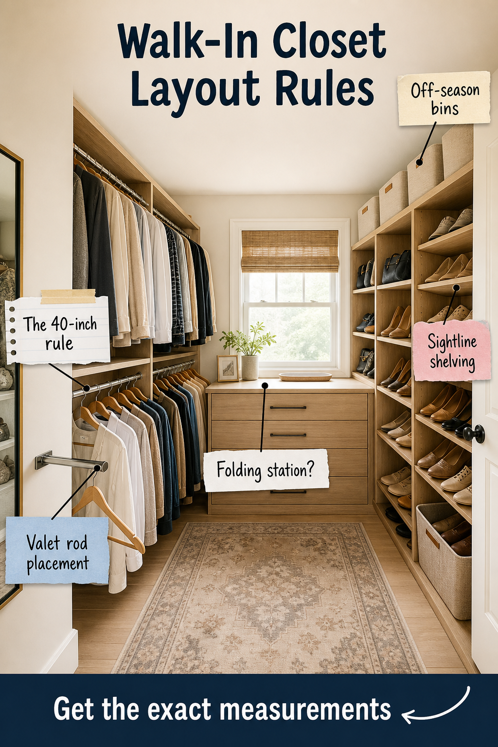 Walk-in Closet Layout Rules and Exact Measurements