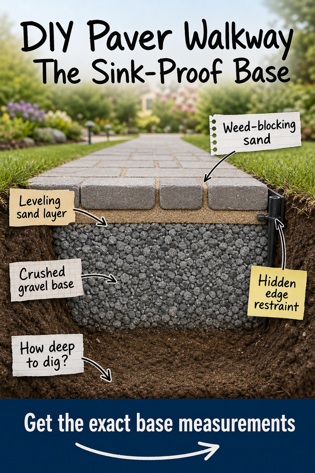 DIY Paver Walkway: Exact Base Measurements & Material Checklist