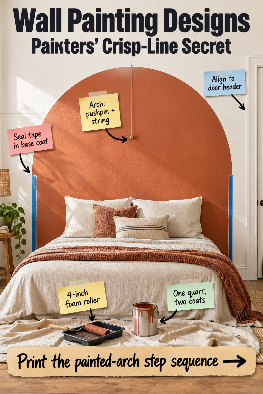 How to Paint a Perfect Wall Arch with Crisp Painter Lines