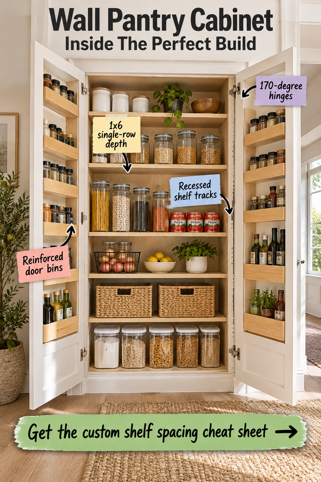 Wall Pantry Cabinet Build: Shelf Spacing & Hardware Guide