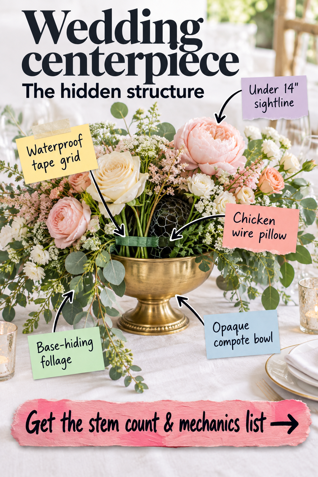 How to Build a Lush Wedding Centerpiece (Stem Count Included)