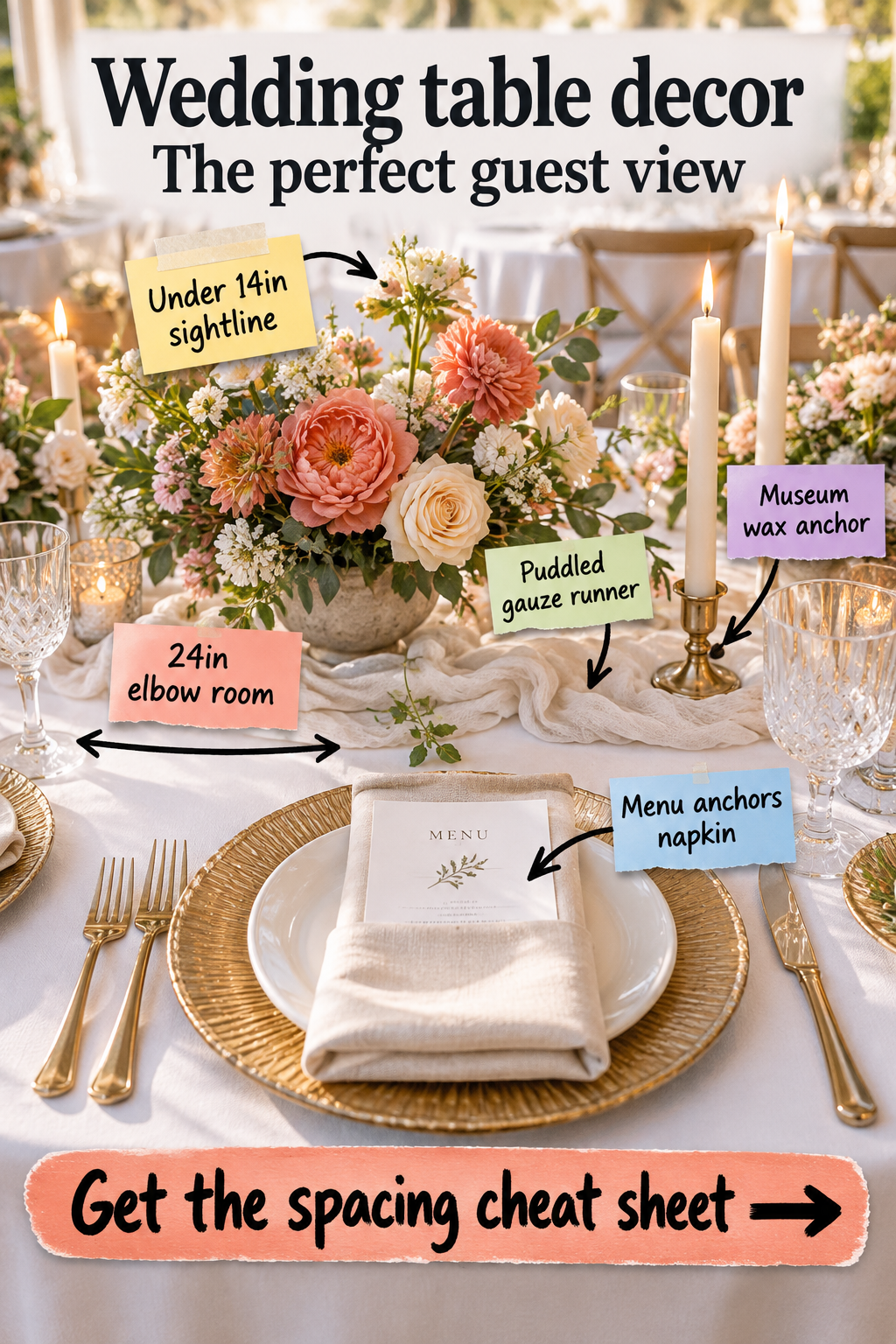 Wedding Table Decor: The Perfect Guest View & Spacing Guide
