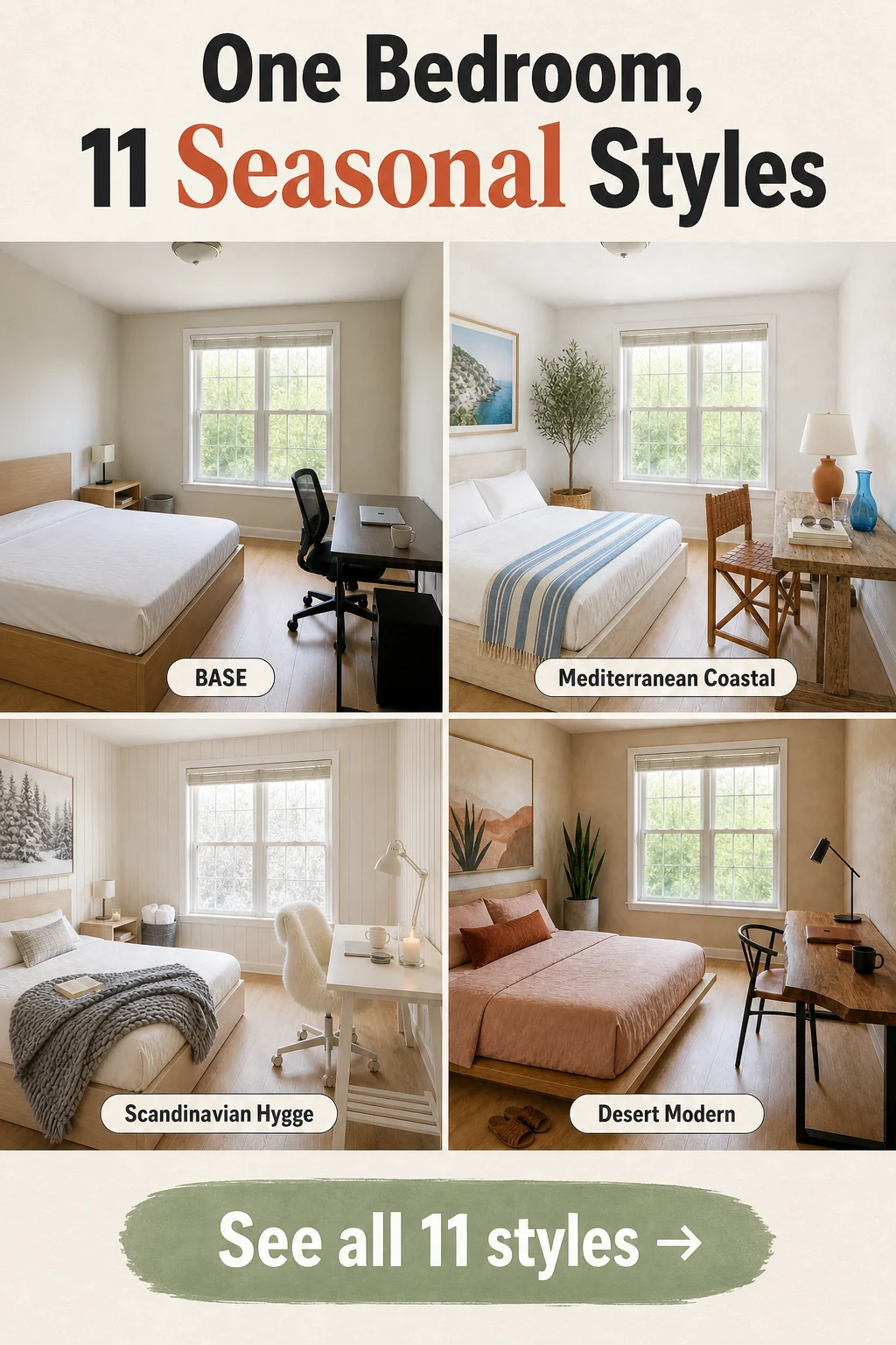 One Bedroom, 11 Seasonal Styles